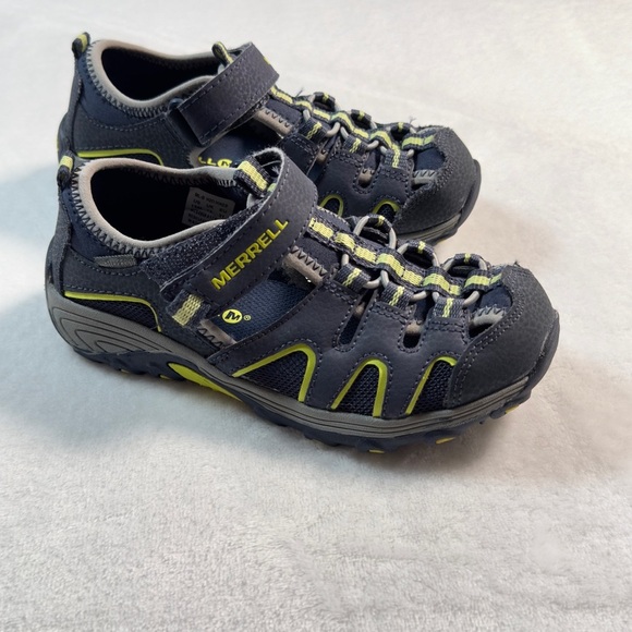 Merrell Kid's Hydro H2O Hiker Sandal Sport Little Kid Size 13 Navy/Lime - Picture 2 of 7